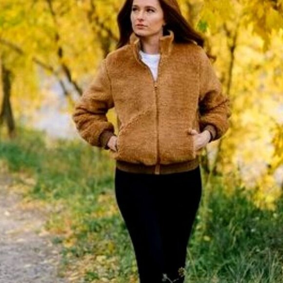 Zyia Camel Sierra Fleece Reversible Jacket XS - Picture 1 of 16